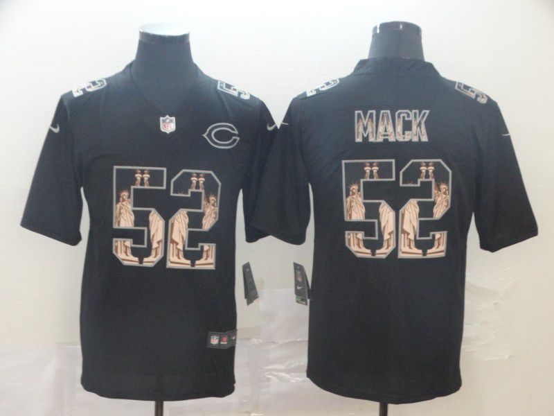 Men Chicago Bears #52 Mack Black Goddess fashion Edition Nike NFL Jerseys